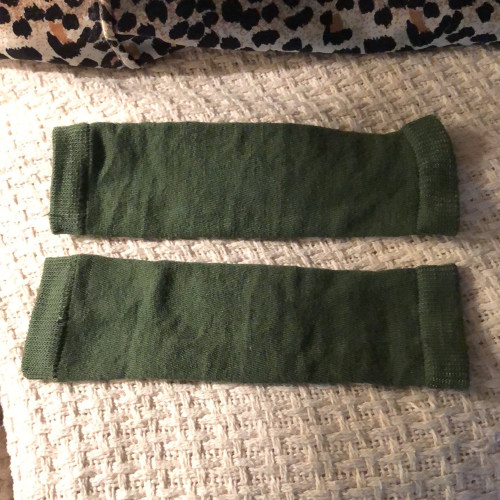 2/$15 Olive green baby toddler leg warmers 8” long